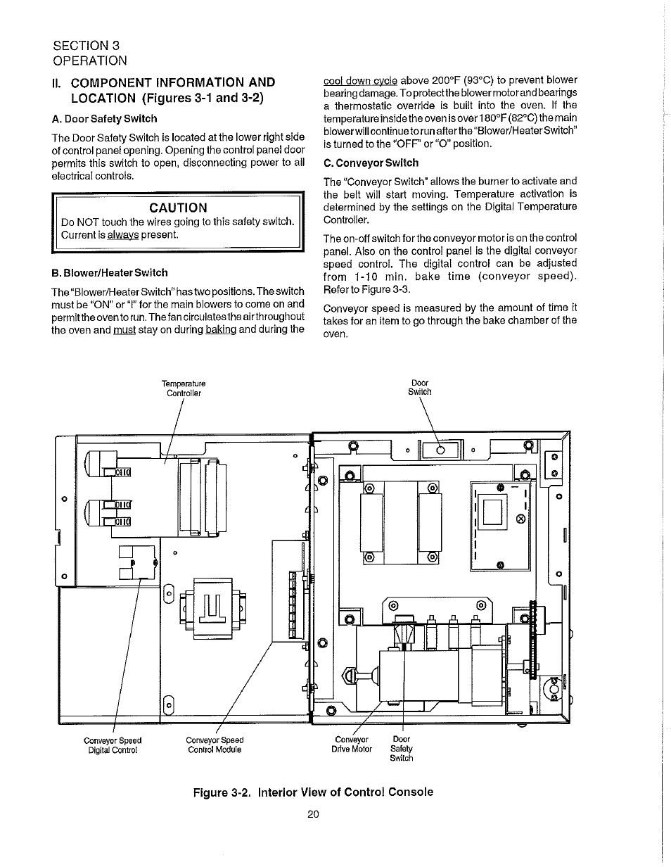 B. blower/heater switch, B. blower switch | Blodgett S1820G User Manual | Page 26 / 50