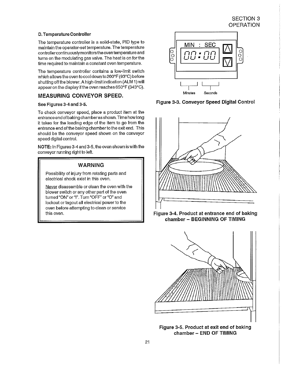 Measuring conveyor speed, Warning, Lai m | Blodgett S1820G User Manual | Page 27 / 50