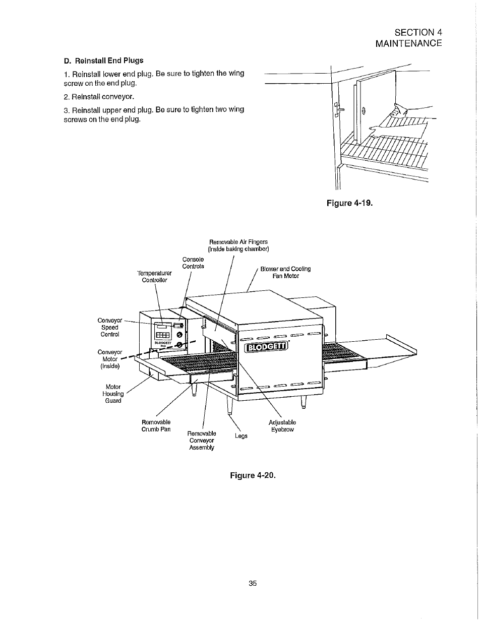 D. reinstall end plugs | Blodgett S1820G User Manual | Page 41 / 50