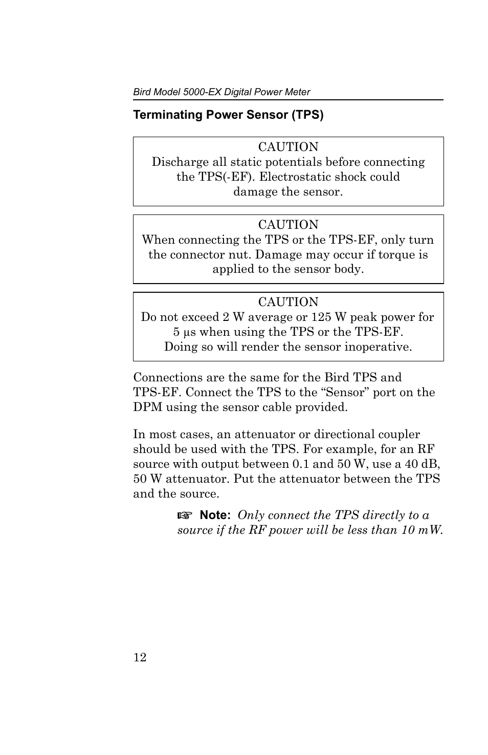 Terminating power sensor (tps) | Bird Technologies 5000-EX User Manual | Page 24 / 48