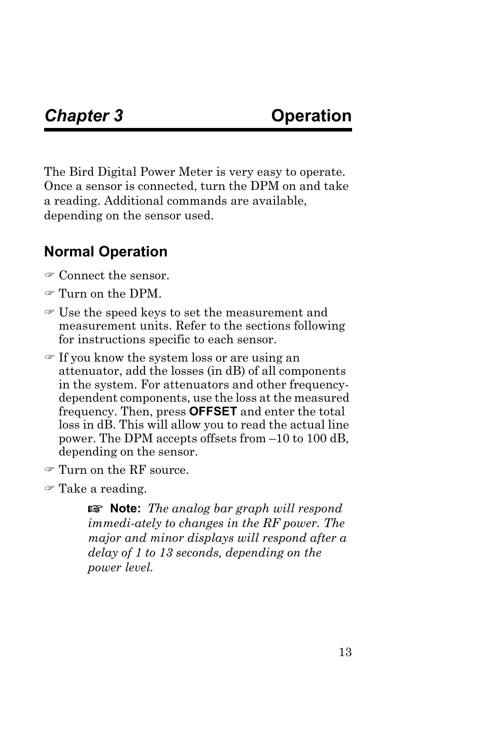 Chapter 3 operation, Normal operation, Operation | Bird Technologies 5000-EX User Manual | Page 25 / 48
