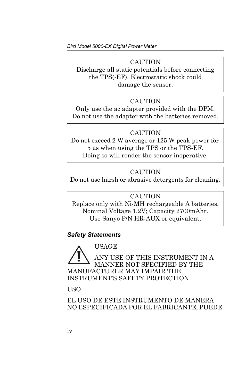 Bird Technologies 5000-EX User Manual | Page 6 / 48