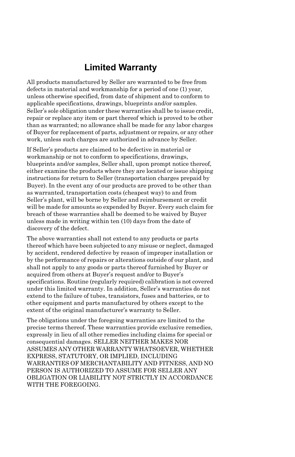 Limited warranty | Bird Technologies 5000 Series User Manual | Page 43 / 48