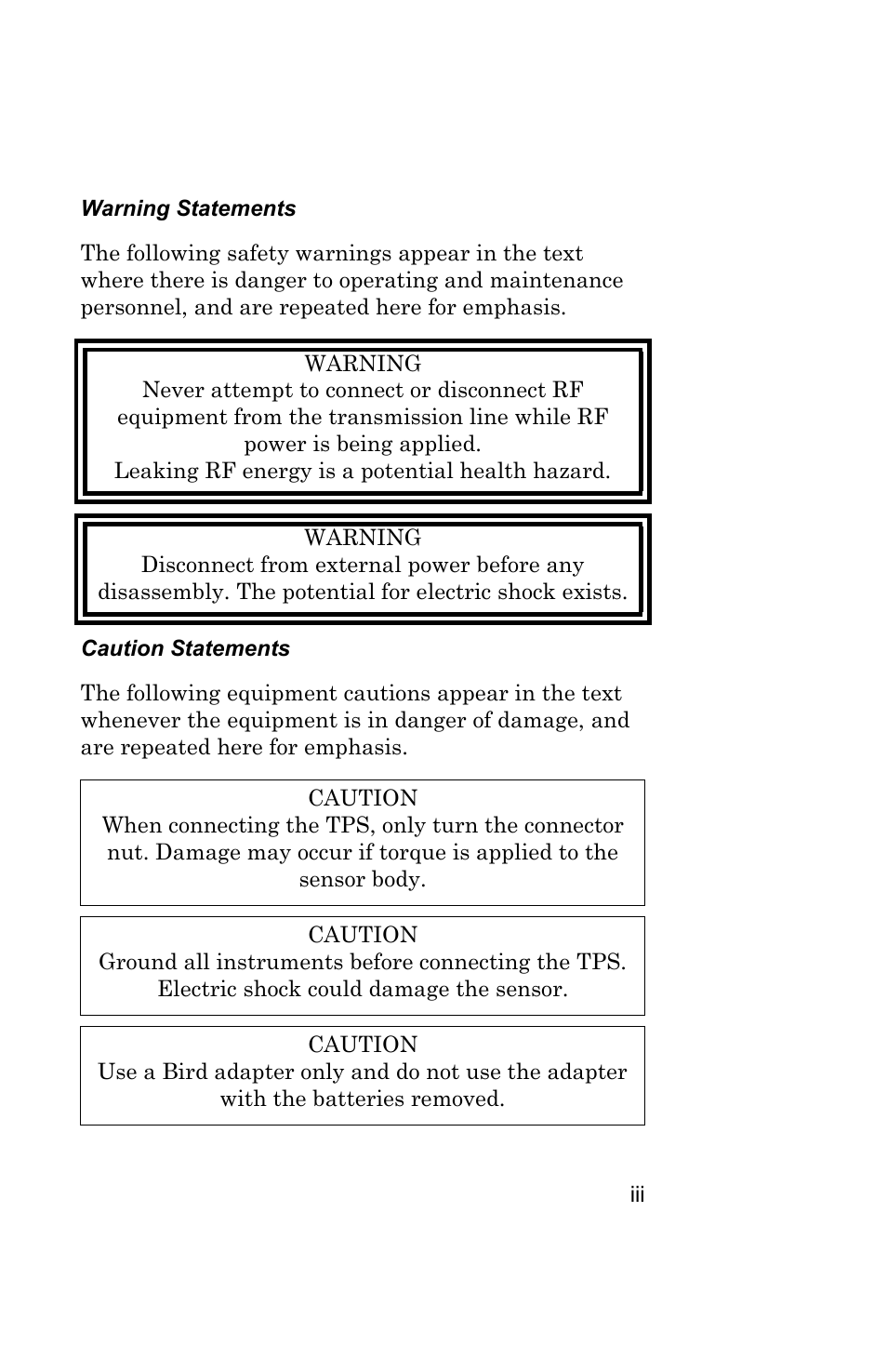 Bird Technologies 5000 Series User Manual | Page 7 / 48