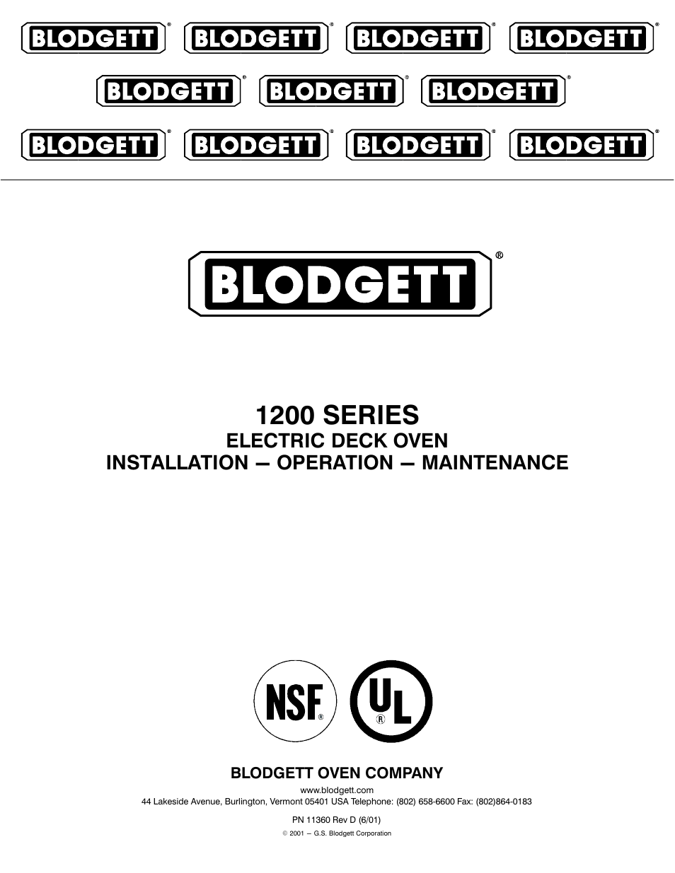 Blodgett 1200 SERIES User Manual | 16 pages