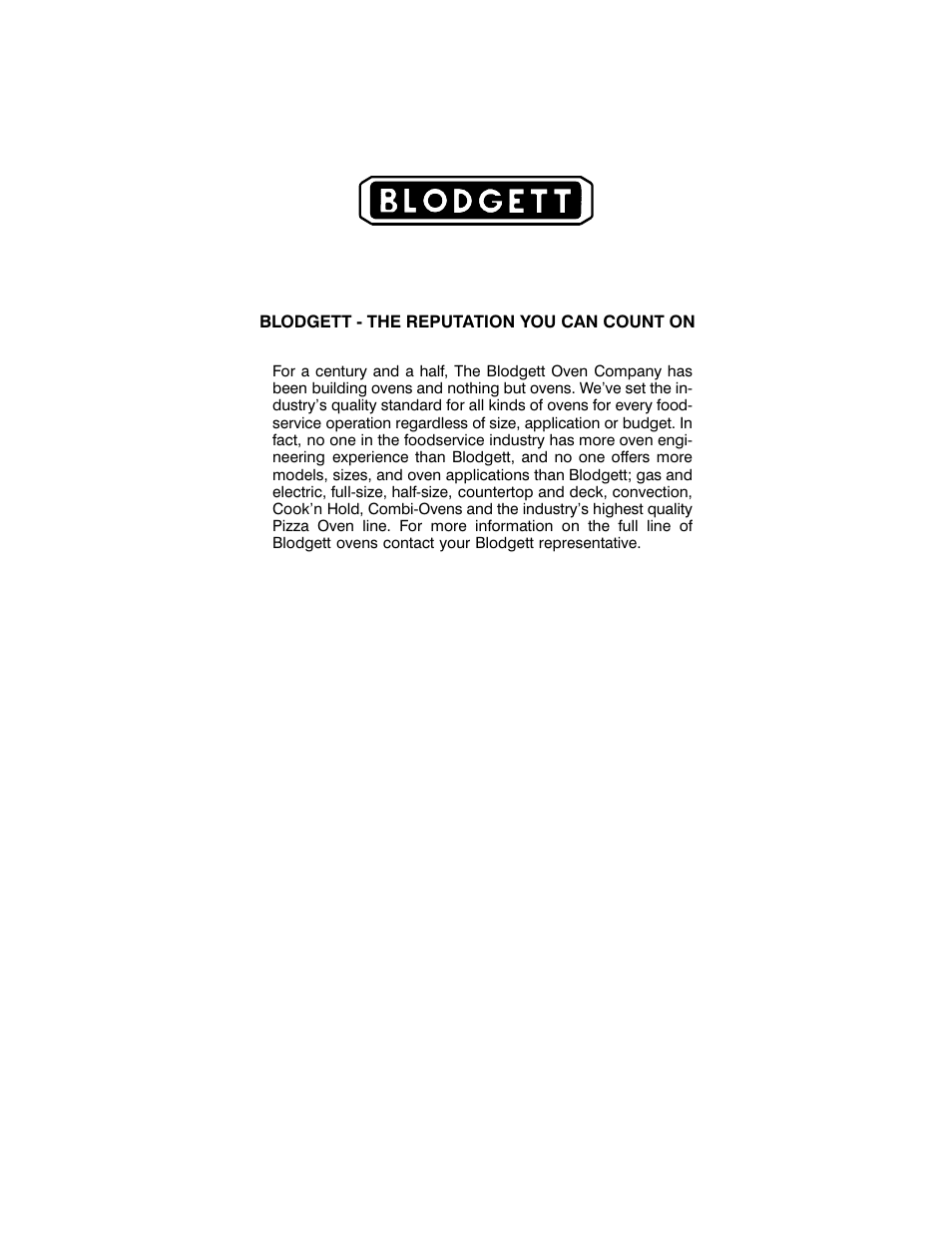 Blodgett 1200 SERIES User Manual | Page 3 / 16
