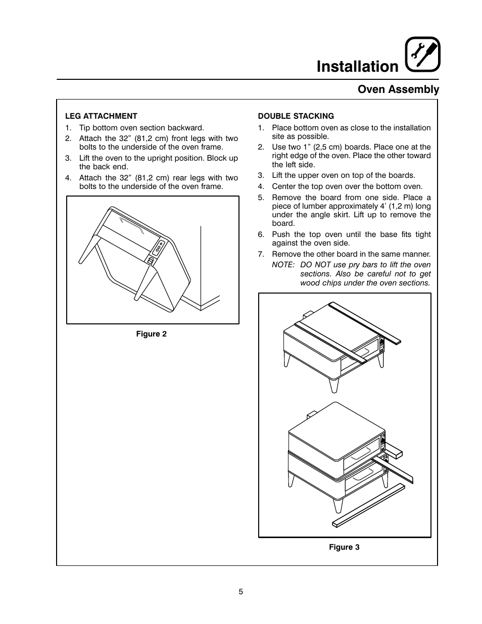 Installation, Oven assembly | Blodgett 1200 SERIES User Manual | Page 9 / 16