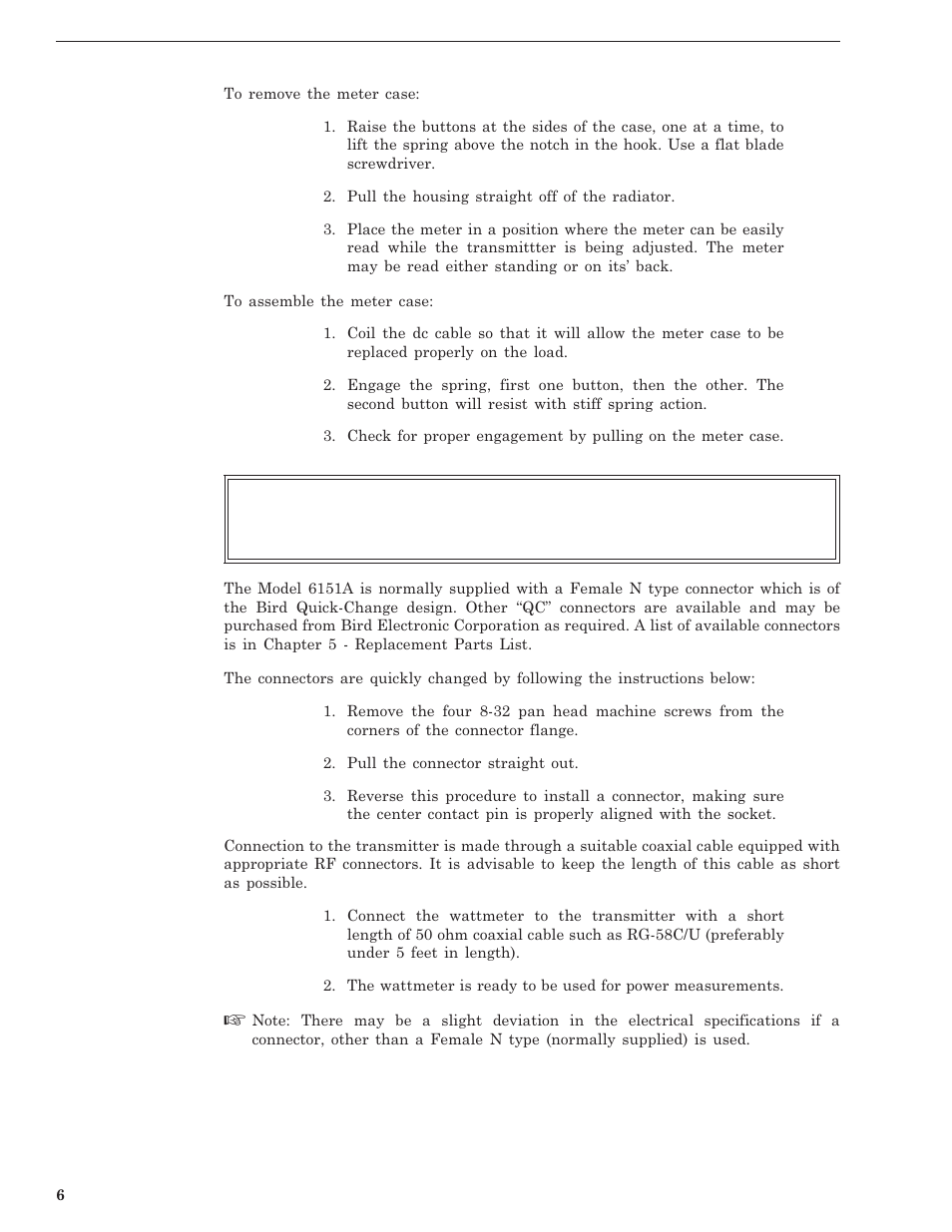 Bird Technologies 6151A User Manual | Page 16 / 24