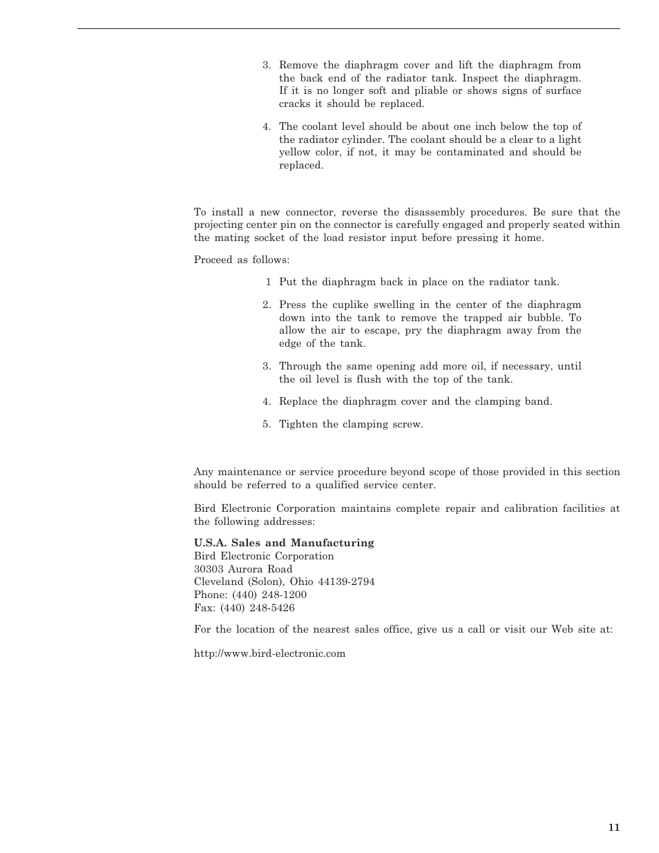 Bird Technologies 6151A User Manual | Page 21 / 24