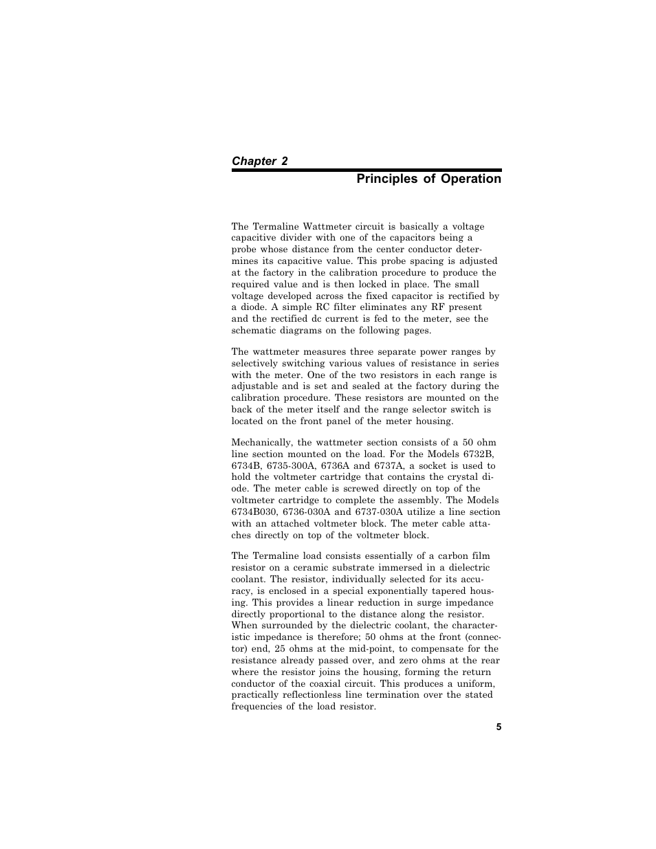 Prin ci ples of op er a tion 5, Principles of operation | Bird Technologies 6730B Series User Manual | Page 13 / 35