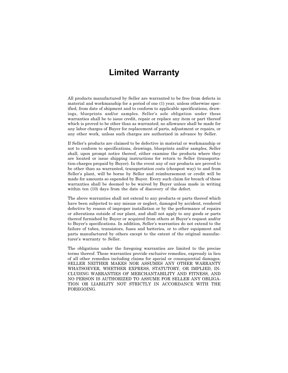 Limited warranty | Bird Technologies 6730B Series User Manual | Page 2 / 35