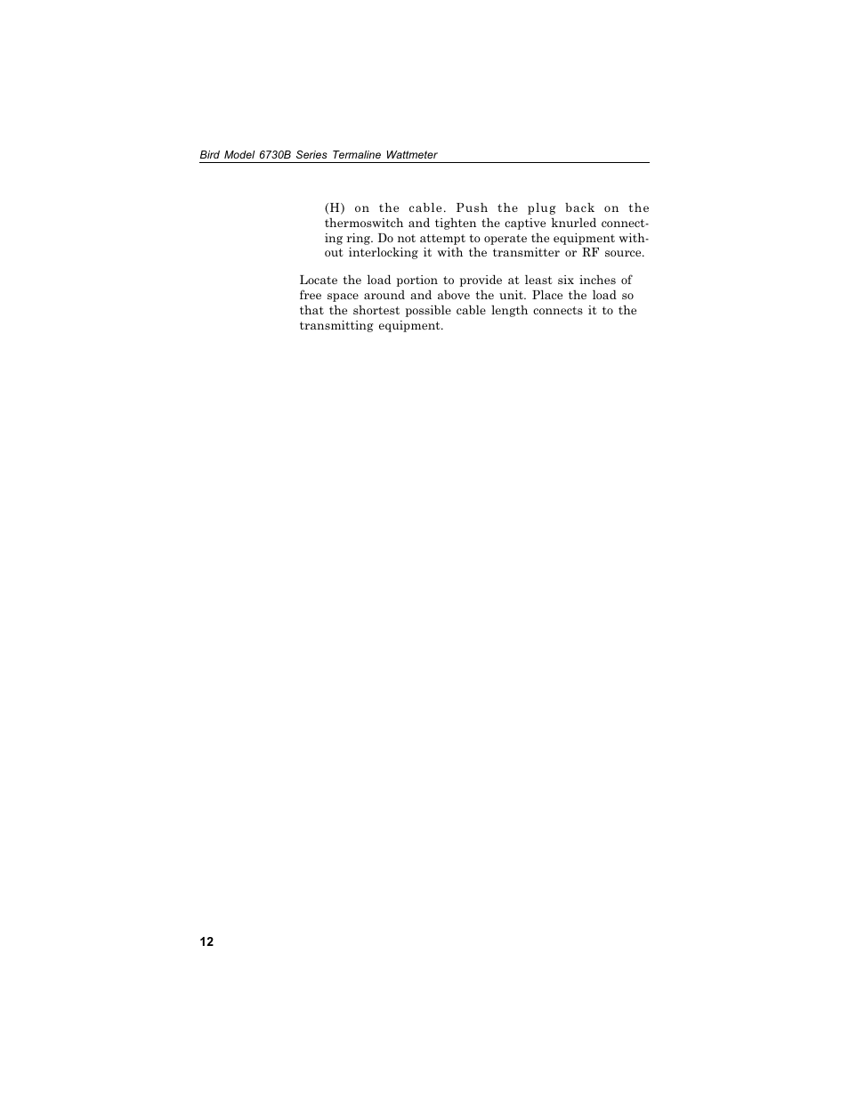 Bird Technologies 6730B Series User Manual | Page 20 / 35