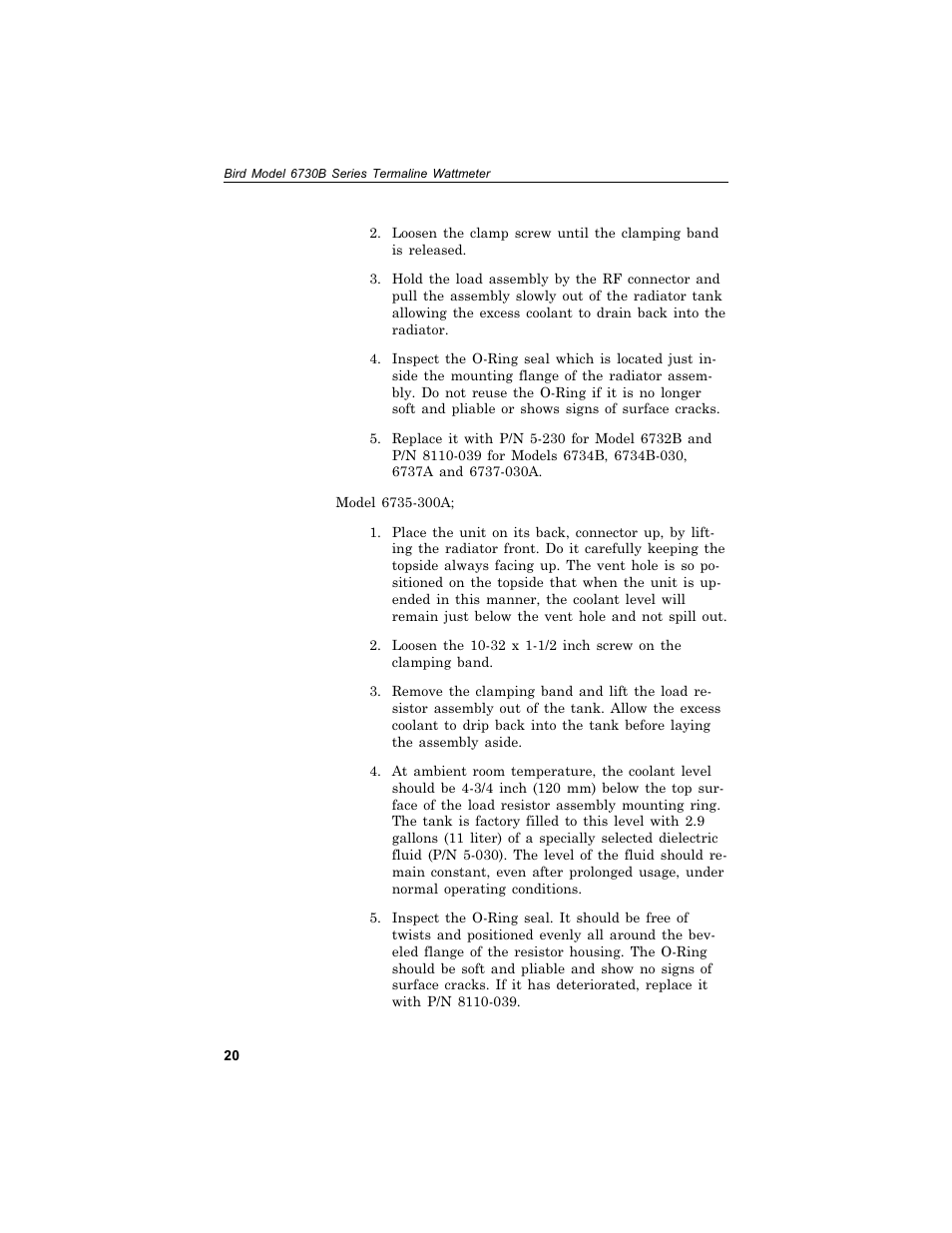 Bird Technologies 6730B Series User Manual | Page 28 / 35