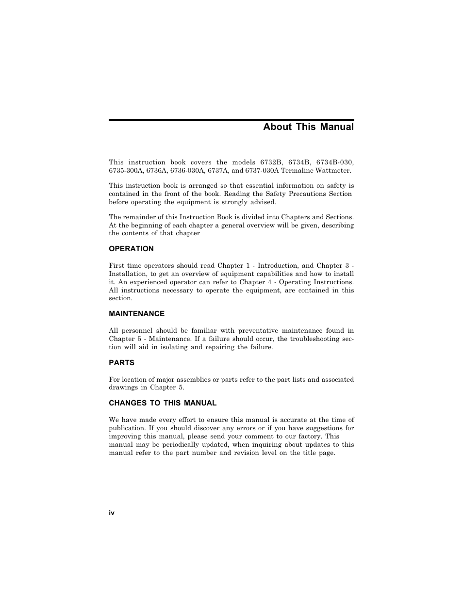 About this manual | Bird Technologies 6730B Series User Manual | Page 6 / 35