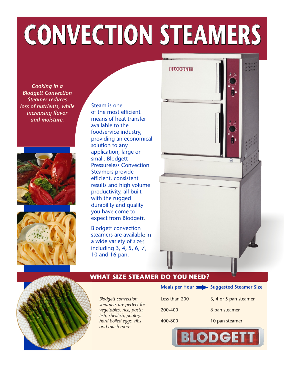 Blodgett Convection Steamers None User Manual | 2 pages