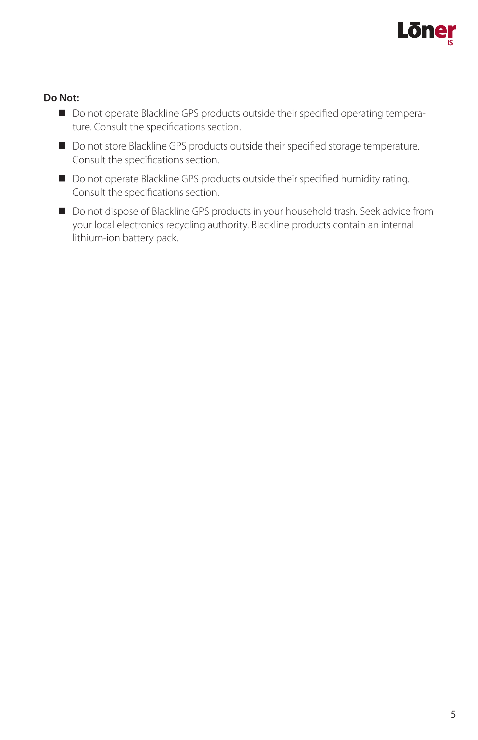 Blackline GPS Loner IS User Manual | Page 7 / 24