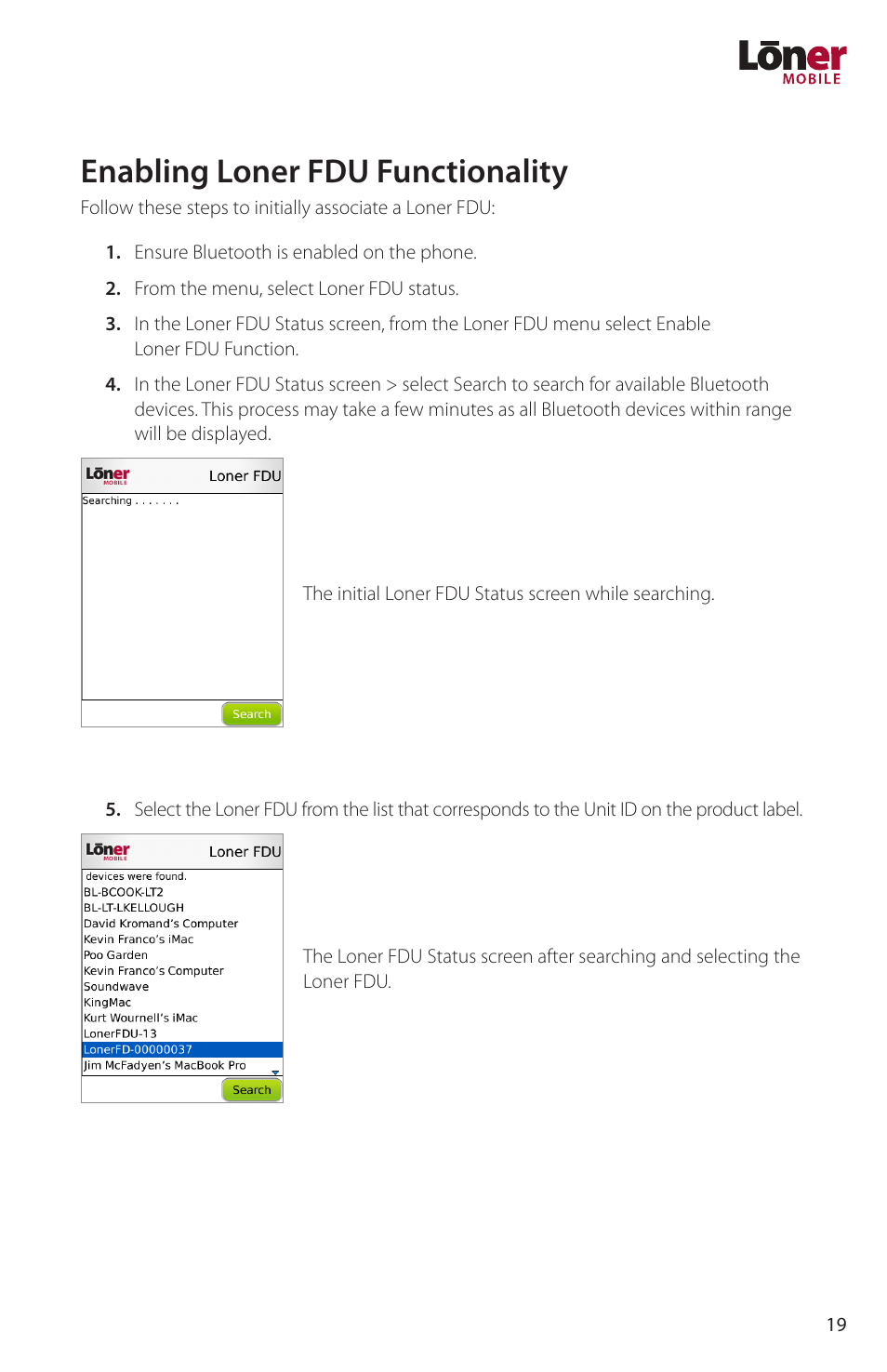 Enabling loner fdu functionality | Blackline GPS Loner Mobile User Manual | Page 21 / 28