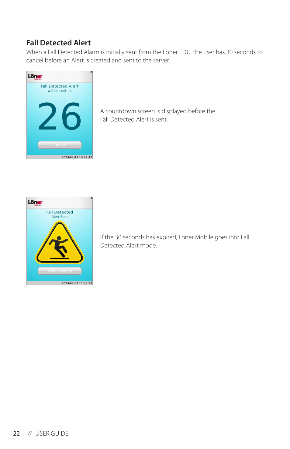 Fall detected alert | Blackline GPS Loner Mobile User Manual | Page 24 / 28