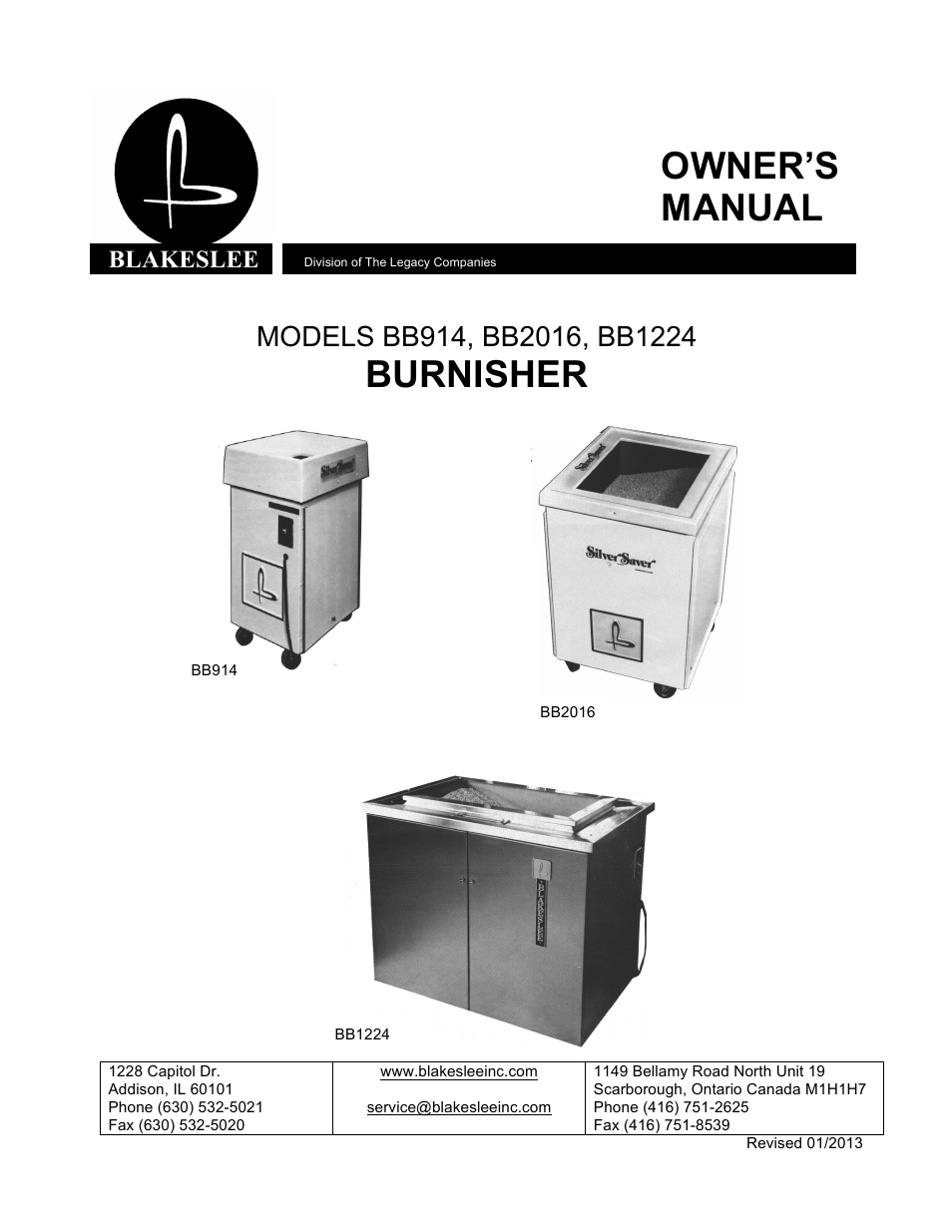 Blakeslee BB1224 User Manual | 30 pages
