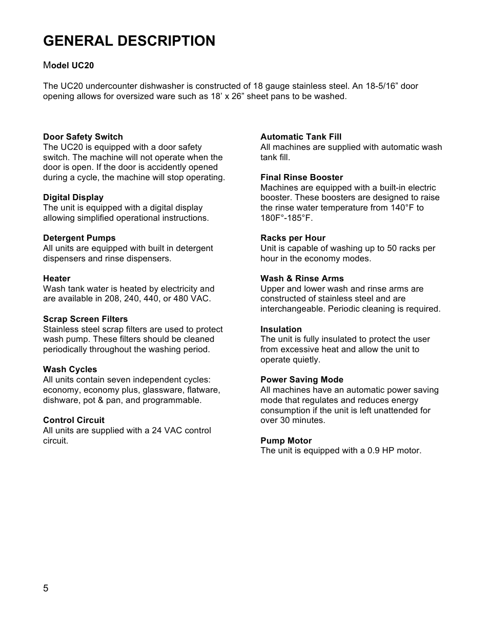General description | Blakeslee UC-20 User Manual | Page 6 / 32