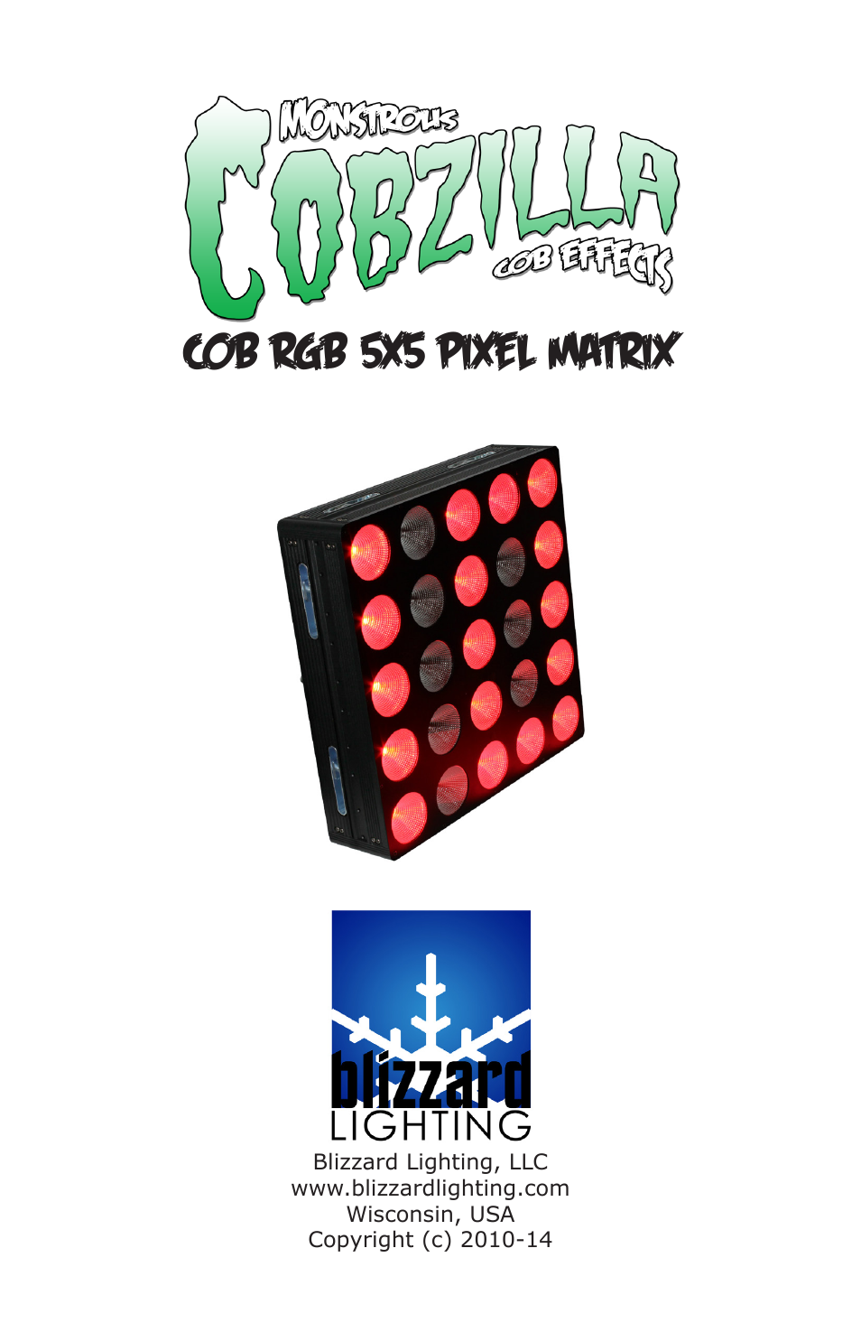 Blizzard Lighting COBZilla COB RGB 5X5 Pixel Matrix User Manual | 20 pages