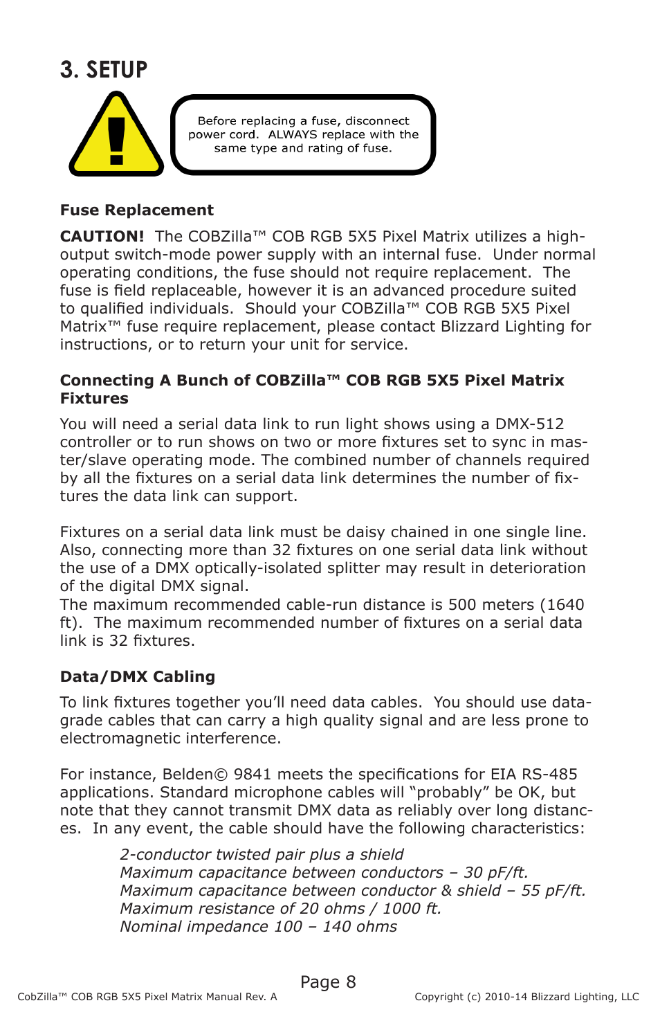 Setup | Blizzard Lighting COBZilla COB RGB 5X5 Pixel Matrix User Manual | Page 8 / 20