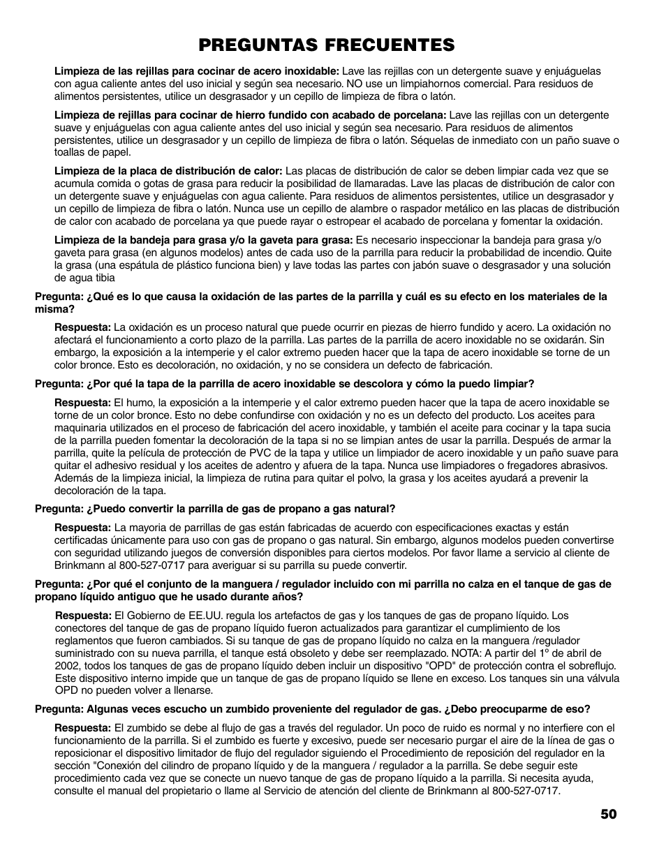 Preguntas frecuentes | Brinkmann 7231 Series User Manual | Page 51 / 64