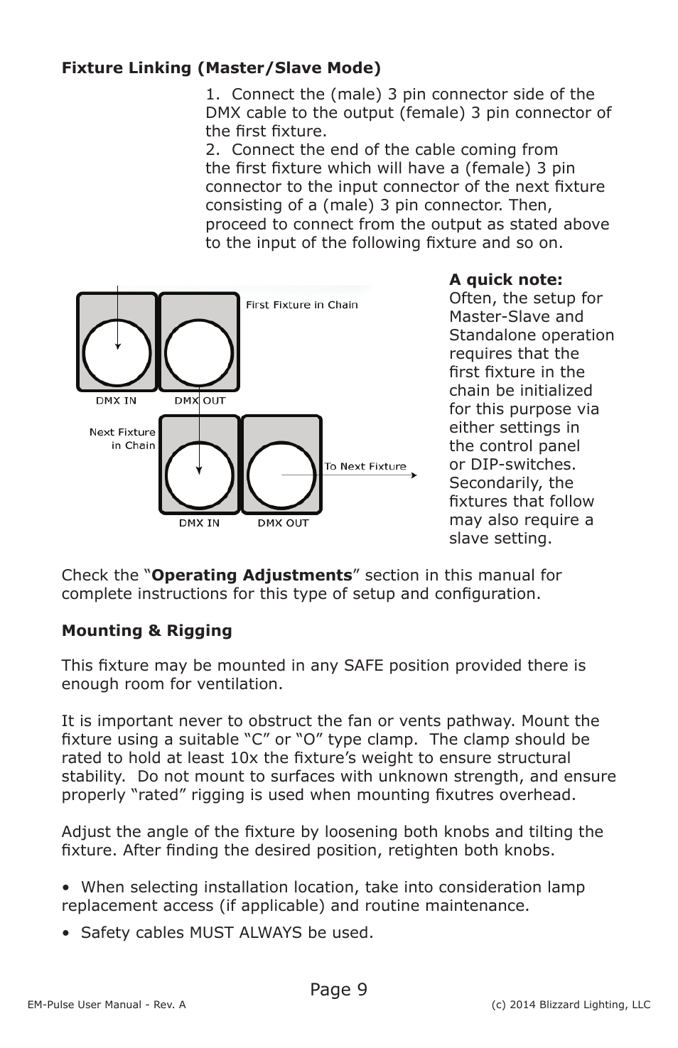 Blizzard Lighting EM-Pulse LED Strobe Fixture User Manual | Page 9 / 20