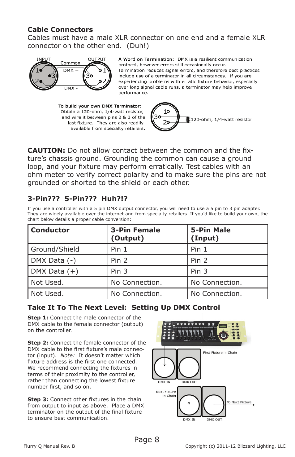 Page 8 | Blizzard Lighting Q Flurry(Rev B) User Manual | Page 8 / 20