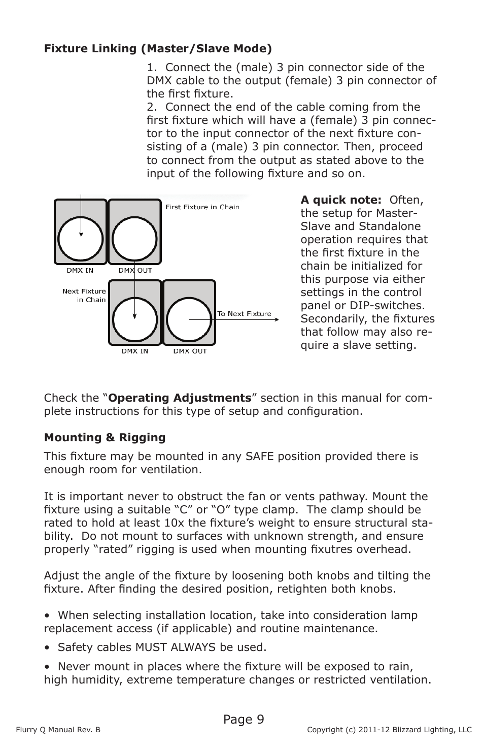 Blizzard Lighting Q Flurry(Rev B) User Manual | Page 9 / 20