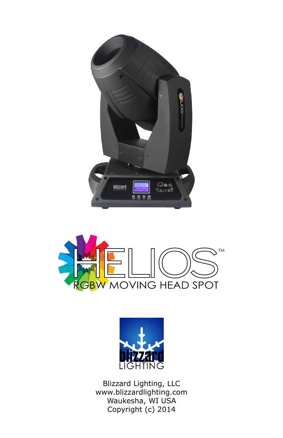 Blizzard Lighting 150W LED Moving Head Spot Helios User Manual | 20 pages
