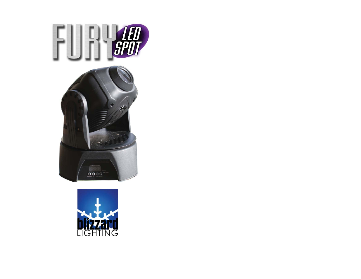 Blizzard Lighting FURY 30W LED Moving Head Spot User Manual | 10 pages