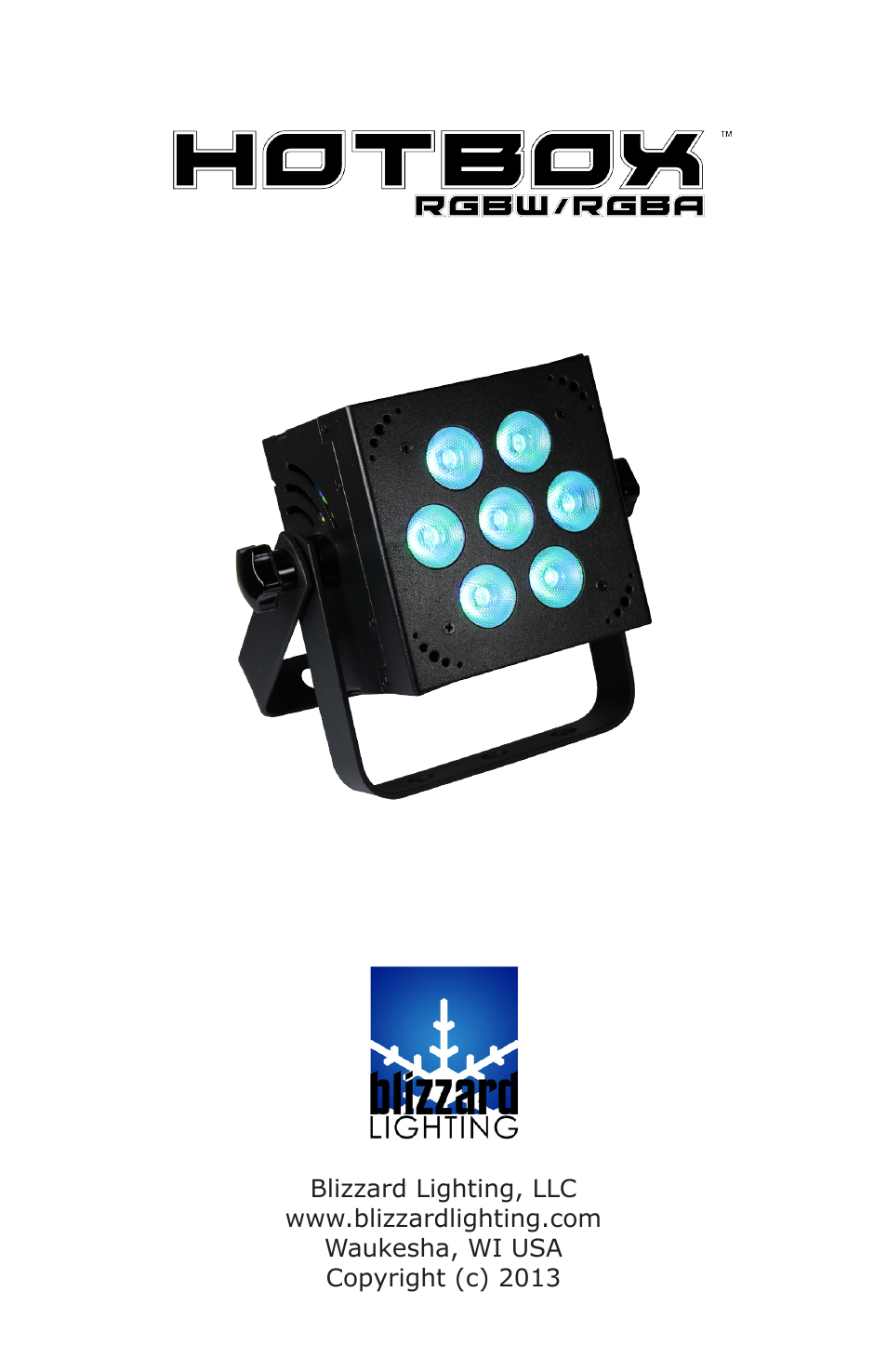 Blizzard Lighting LED HotBox User Manual | 20 pages