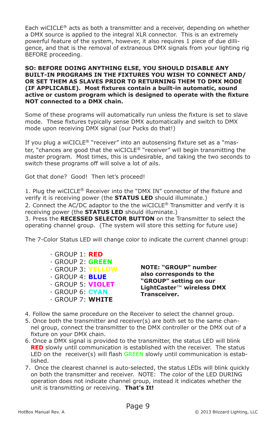 Page 9 | Blizzard Lighting LED HotBox User Manual | Page 9 / 20