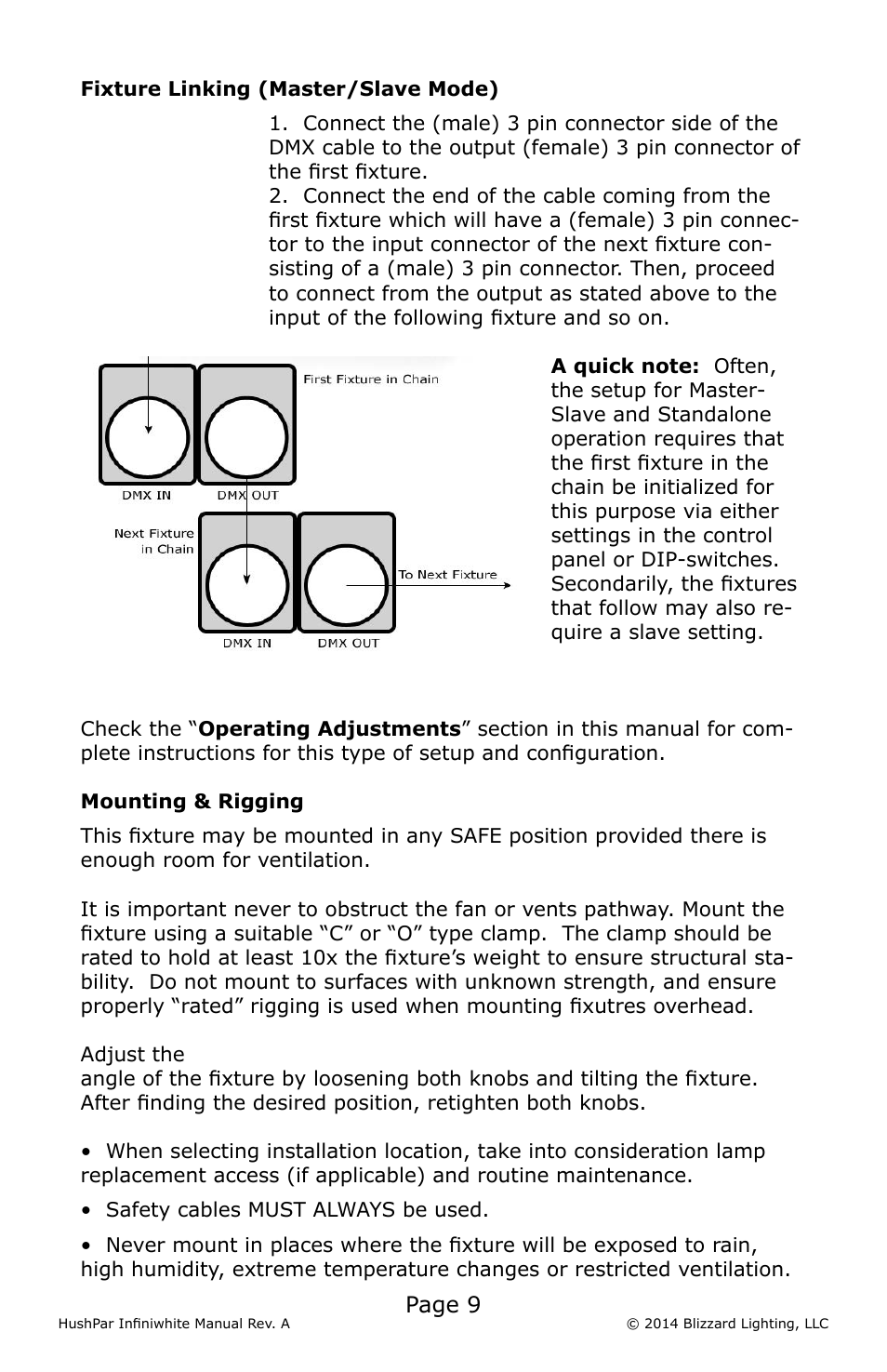 Blizzard Lighting 500 HushPar Infiniwhite User Manual | Page 9 / 20