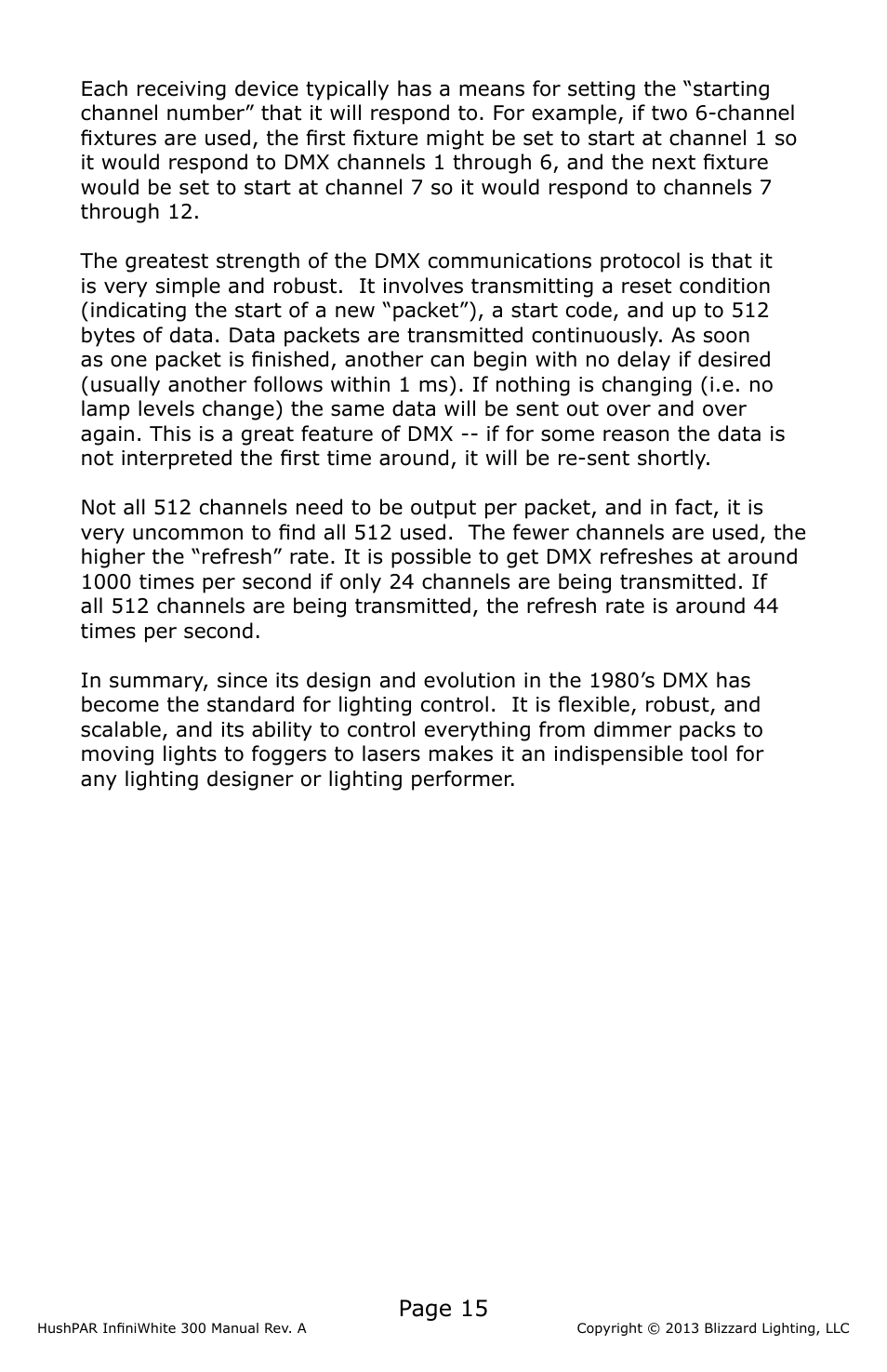 Page 15 | Blizzard Lighting 300 HushPar Infiniwhite User Manual | Page 15 / 20
