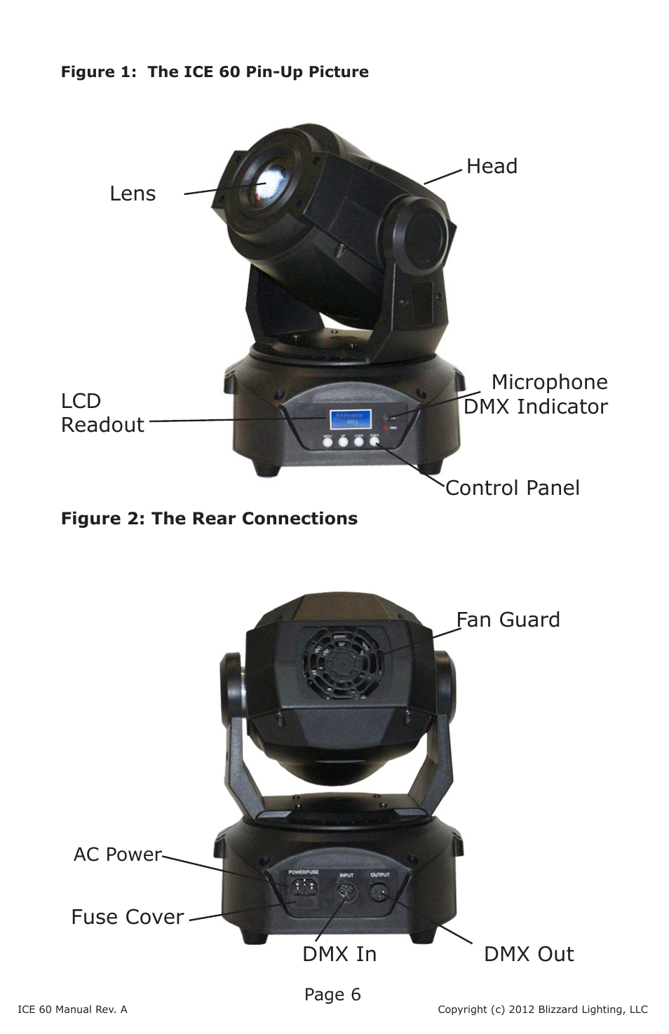 Blizzard Lighting ICE 60 60W LED Moving Head Spot(Rev A) User Manual | Page 6 / 20