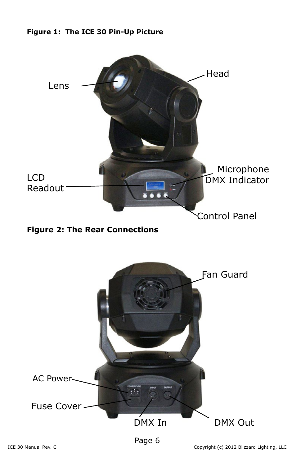 Blizzard Lighting ICE 30 30W LED Moving Head Spot(Rev C) User Manual | Page 6 / 20