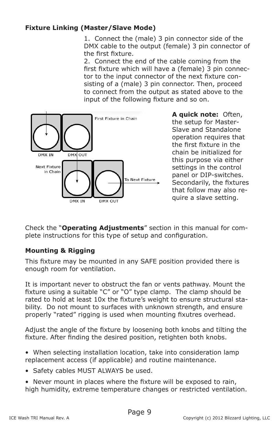 Page 9 | Blizzard Lighting ICE TRI LED Moving Head Wash User Manual | Page 9 / 21