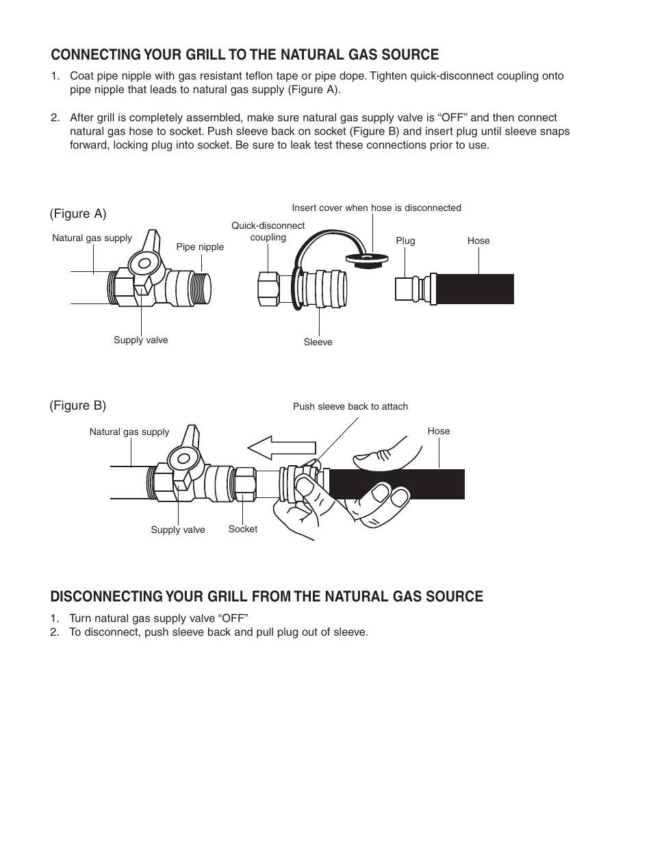 Connecting your grill to the natural gas source | Brinkmann 810-8750-S User Manual | Page 35 / 88