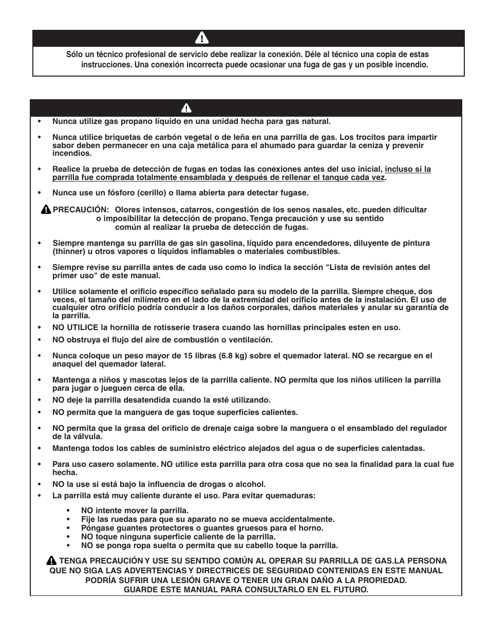 Advertencias generales, Advertencia, Peligro | Brinkmann 810-8750-S User Manual | Page 47 / 88