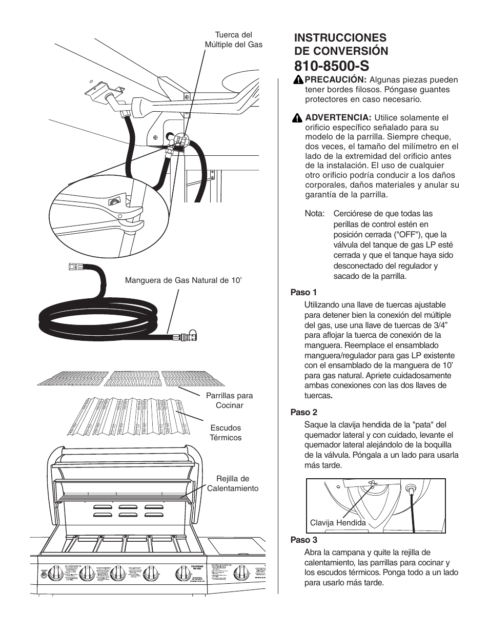 8500-s, Instrucciones de conversión | Brinkmann 810-8750-S User Manual | Page 65 / 88