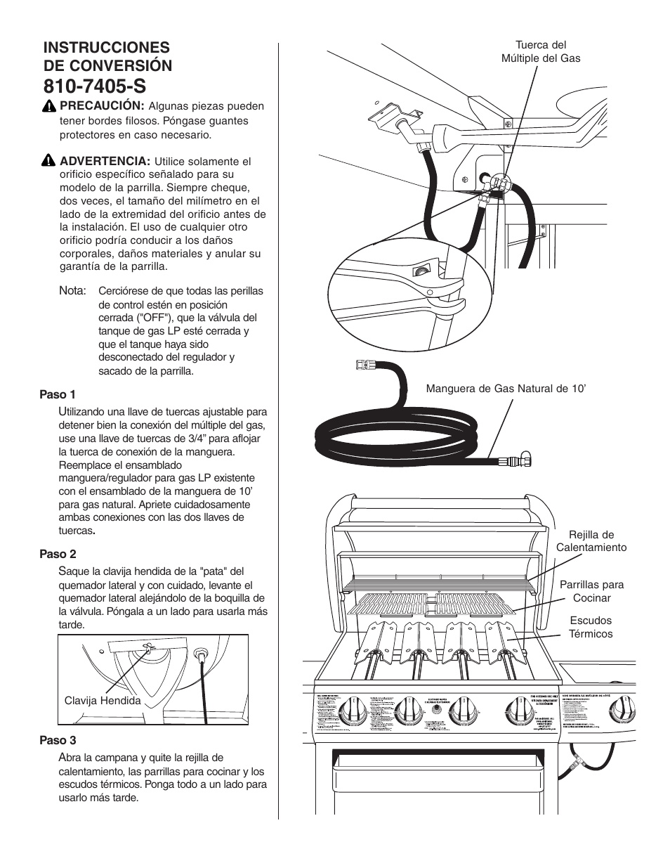 7405-s, Instrucciones de conversión | Brinkmann 810-8750-S User Manual | Page 68 / 88