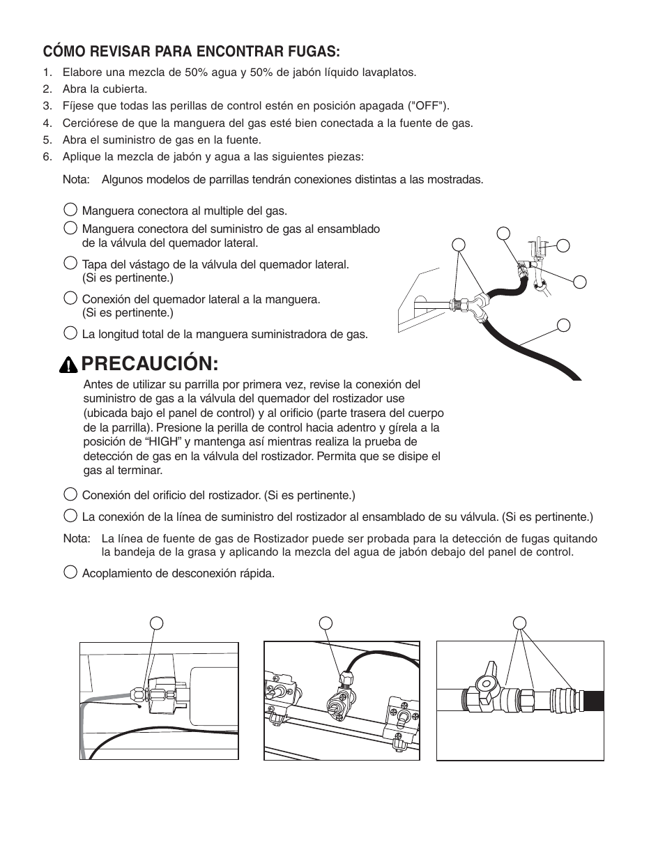 Precaución, Cómo revisar para encontrar fugas | Brinkmann 810-8750-S User Manual | Page 79 / 88