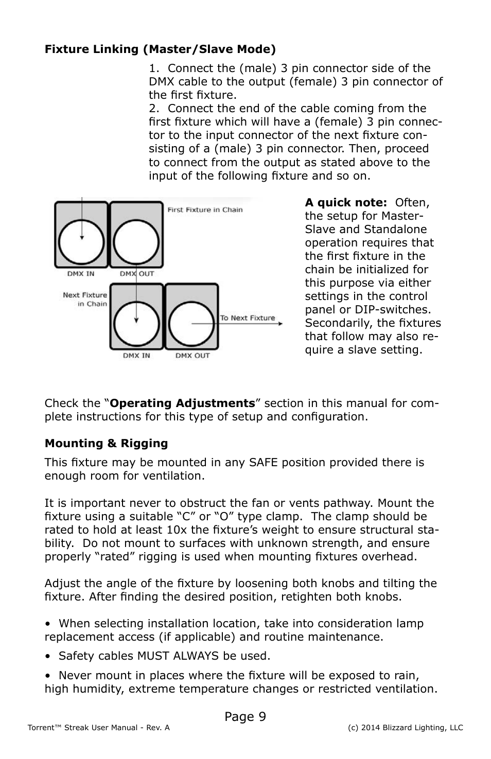 Page 9 | Blizzard Lighting Torrent Streak User Manual | Page 9 / 24