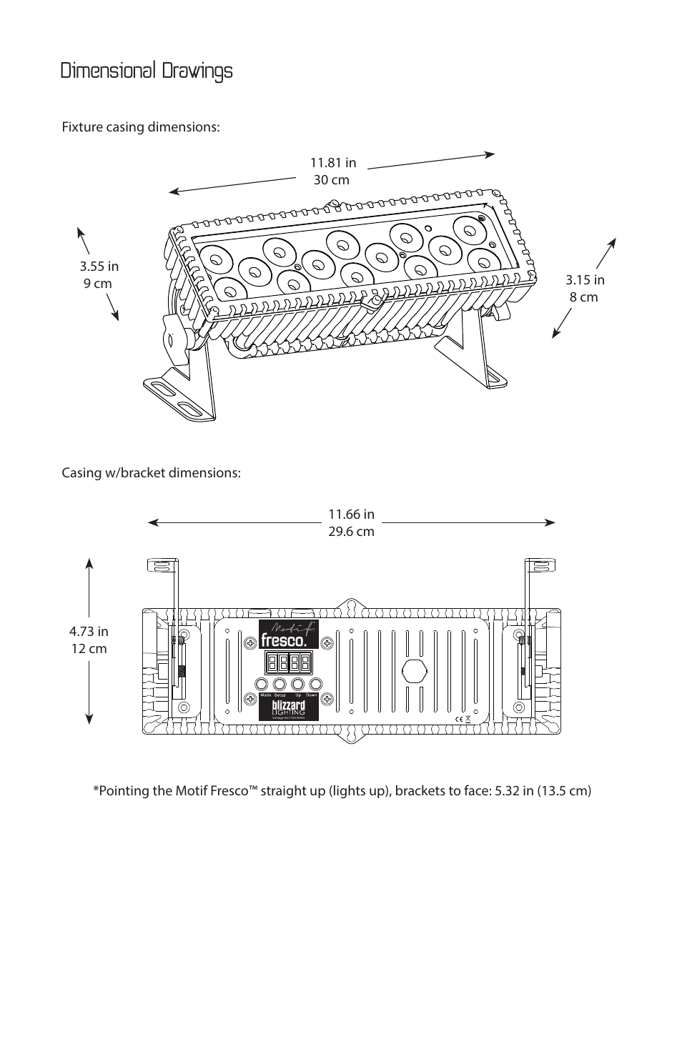 Dimensional drawings | Blizzard Lighting Motif Fresco (Rev A) User Manual | Page 19 / 20