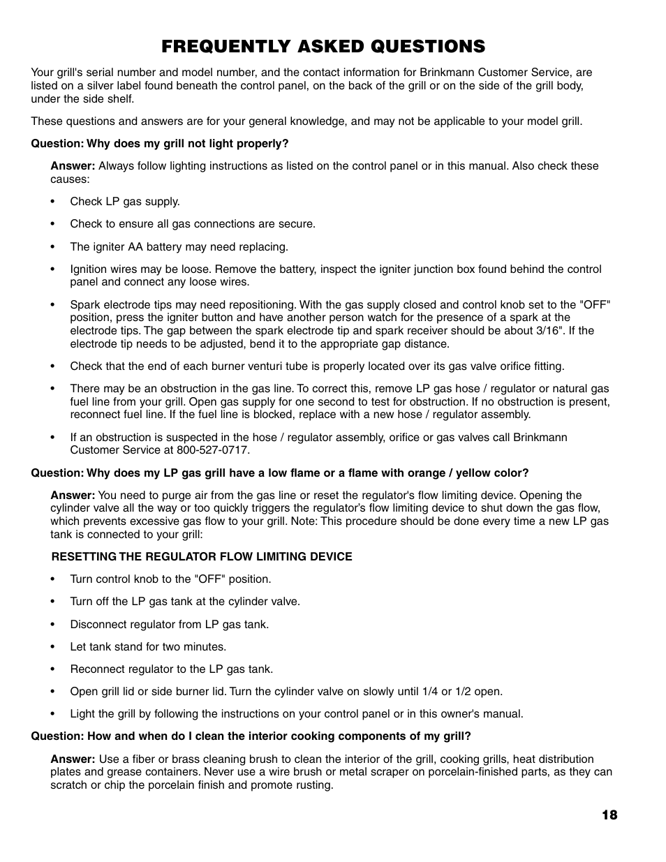 Frequently asked questions | Brinkmann 7341 User Manual | Page 19 / 64
