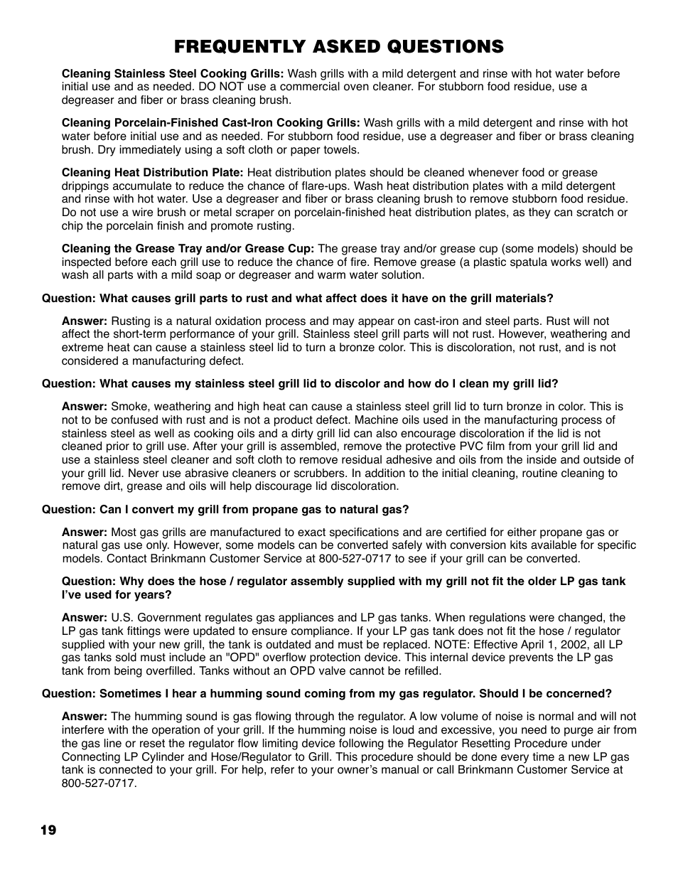 Frequently asked questions | Brinkmann Series 2210 User Manual | Page 20 / 32