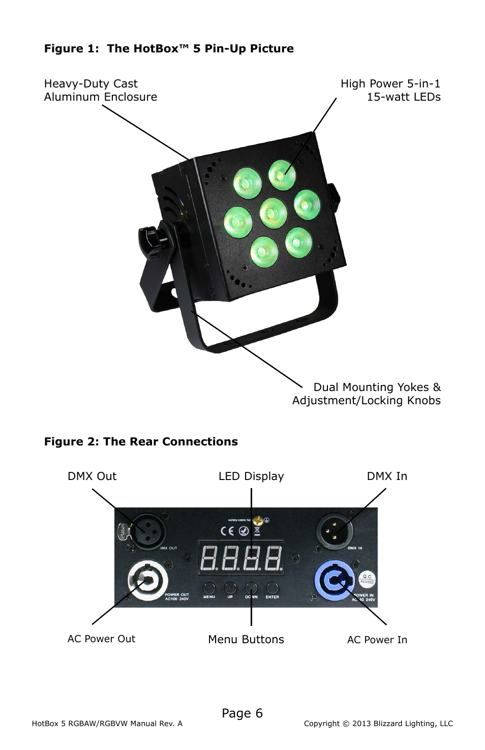 Page 6 | Blizzard Lighting RGBAW RokBox 5 (Rev A) User Manual | Page 6 / 20