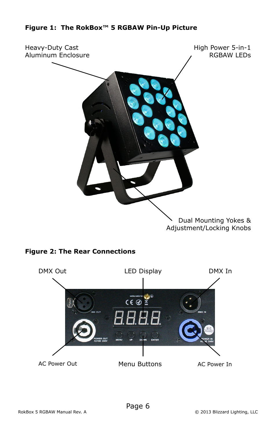 Page 6 | Blizzard Lighting RGBAW RokBox 5 (Rev A) User Manual | Page 6 / 20